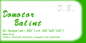 domotor balint business card